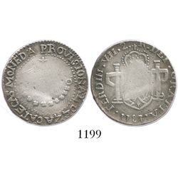 Zacatecas, Mexico, 2 reales, 1811-LVO, flowers and castles in shield.
