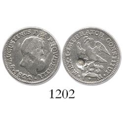 Mexico City, Mexico, 1/2 real, 1822JM, Iturbide, with unidentified countermark.