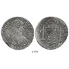 Image 1 : Lima, Peru, bust 8 reales, Charles IV, 1796IJ, "R8" error (rare).