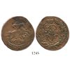 Image 1 : Russia, copper 2 kopeks, Catherine II, 1763 (no mintmark), struck over an earlier 4 kopeks.