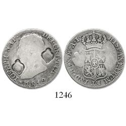 Madrid, Spain, 4 reales, Joseph Napoleon, 1812AI, with unidentified "heart(?)" countermarks on obver
