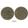 Image 1 : Santiago, Cuba, brass 1 centavo meal token for COCINA ECONOMICA DE SANTIAGO DE CUBA, 1897.