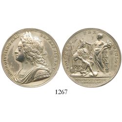 Great Britain, silver medal, 1727, coronation of George II, by John Croker.