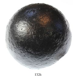 Intact "12-pound" iron cannonball.
