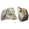 Image 1 : Natural Colombian emeralds with pyrite in calcite matrix, pedigreed to the DiscoverSea Shipwreck Mus