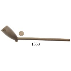 Intact clay pipe with maker's mark.