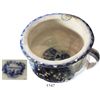Image 1 : Scottish blue-and-white porcelain chamber pot, intact, "CONVOLVULUS / J&MPB&Co." logo on bottom.