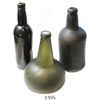 Image 1 : Lot of 3 colonial-era bottles (intact, 2 with original corks) from the Suriname River (1700s-1800s).
