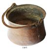 Image 1 : US colonial-era copper pot with stitched bottom, late 1700s.