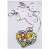 Silver Necklace w/ Beautiful Murano Heart Pendant
