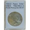 Image 1 : 1934 Micro D Peace Silver Dollar VAM 6 MS-67