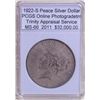 Image 1 : 1922-S Peace Silver Dollar MS-66 PCGS w/Appraisal
