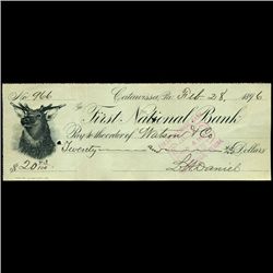 1896 FNB Catawissa PA Cashiers Check (COI-3265)