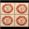 Image 1 : 1920 Liechtenstein 30h Postage Due 4 Block Error (STM-0448)
