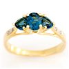 1.30Ct London Blue Topaz & Diamond Ring 9K Gold (JEW-9174X)