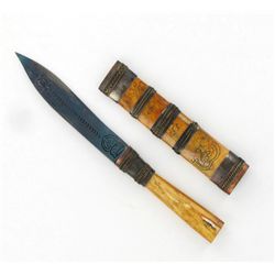 Tibet Handcarved Bone/Steel Knife & Scarab (CLB-870)
