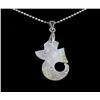 18k WG Plated Mother of Pearl Seahorse Necklace (JEW-1975)