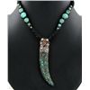 Tibet Nickel Turquoise Coral Choker Necklace (JEW-3298)