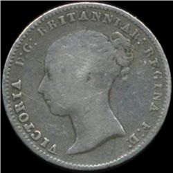 1846 Britain Victoria 4 Pence Groat Better Grade (COI-7035)