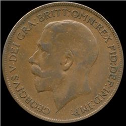 1921 British Geo V 1p XF (COI-8915)