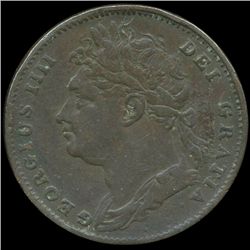 1821 Britian 1/4p VF/XF (COI-8856)