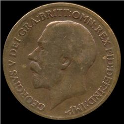 1919KN British Geo V 1p RARE MINT F/VF (COI-8907)