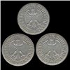 1968D/G/F Germany 1 Mark Hi Grade Scarce 3 Pcs (COI-8174)