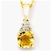 1.03ct Natural Citrine & Diamond 9K Gold Pendant (JEW-1451)
