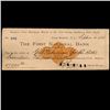 1874 FNB Redbank NJ Railroad Mortagage Check (COI-3270)