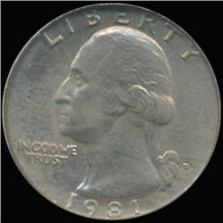 1981D Washington 25c Quarter Coin Graded GEM (COI-6892)