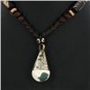 Tibet Shell Agate Bead Nickel Necklace (JEW-3267)