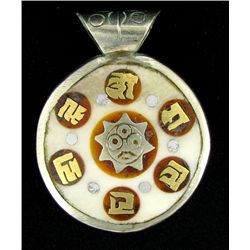 Tibet Inlaid Brass Nickel Pendant (ANT-1543)