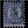 Image 1 : 1866 RARE Finland 20p Type 2 Blue Used Stamp (STM-1307)