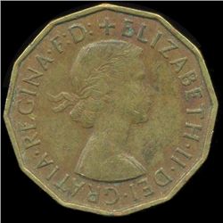 1958 Britian 3p XF/AU (COI-8869)