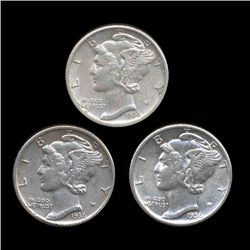 1936P/D/S Mercury Dimes Hi Grade Set of 3 (COI-8451)
