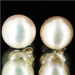 Peach Pearl Stud Earrings (JEW-1826)