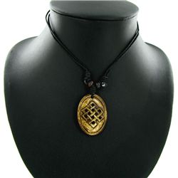 Tibet Handfcarved Bone Pendant Choker Necklace (ANT-1325)