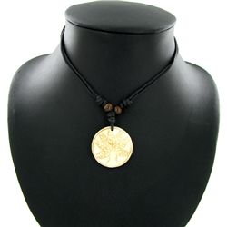 Tibet Handfcarved Bone Pendant Choker Necklace (ANT-1331)