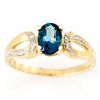 1.12ct London Bl Topaz  Diamond Ring 9k Gold (JEW-9341X)