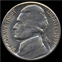 1957D Jefferson 5c MS65+ w/ Full Steps (COI-7864)