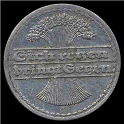 1921 Germany 50pfg MS63 RARE Blundered Mintmark ERROR (COI-8109)