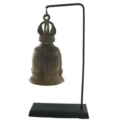 Vintage Thai Temple Bell on Stand (DEC-467)