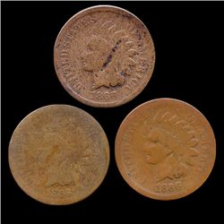 1866 Indian Cent Lot of 3 Better Circulated (COI-7468)