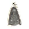 Vintage Thai Clay Monk Amulet in Nickel Pendant Case (ANT-1217)