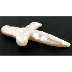 White Saltwater Pearl Cultured Cross Pendant (JEW-2572)