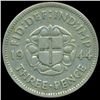 Image 2 : 1944 Britian 3p Silver VF Scarce (COI-8811)