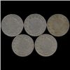 1896 Liberty Nickel Better Circulated Lot of 5 (COI-7625)