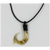 White Buffalo Horn Hawaii Fishhook Pendant Choker (JEW-1410)