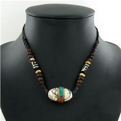 Tibet Shell Agate Bead Choker Necklace (JEW-3189)