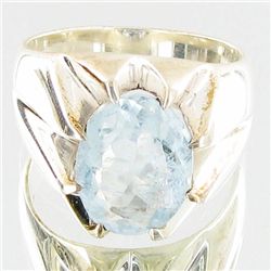 64.5twc Aquamarine Sterling Ring (JEW-2797)